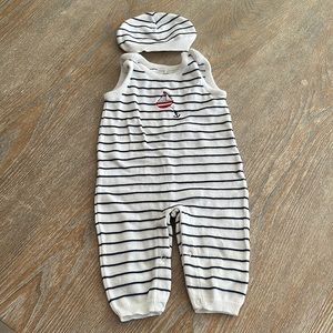 First impressions 3-6 month cotton knit nautical one piece set baby boys